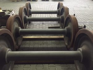 Reinigungsstrahlen - Waggonachse